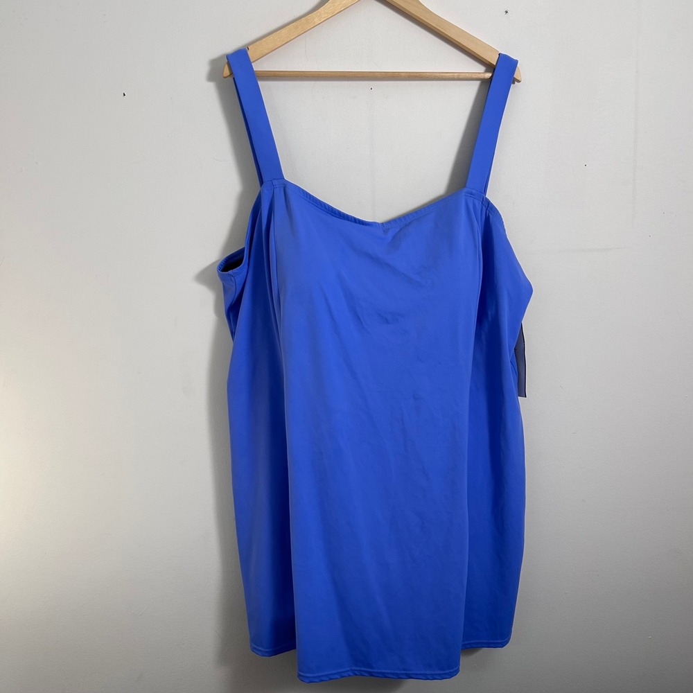 SwimwearForMe Inches Off Swim‎ Dress Royal Blue Plus Size 32W NWT